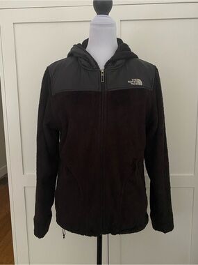 The North Face Oso Black Hooded Full Zip Silken Fleece Jacket Size Medium